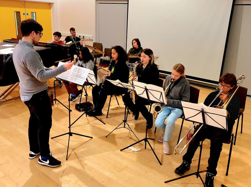 Funk in the Forest band rehearsal