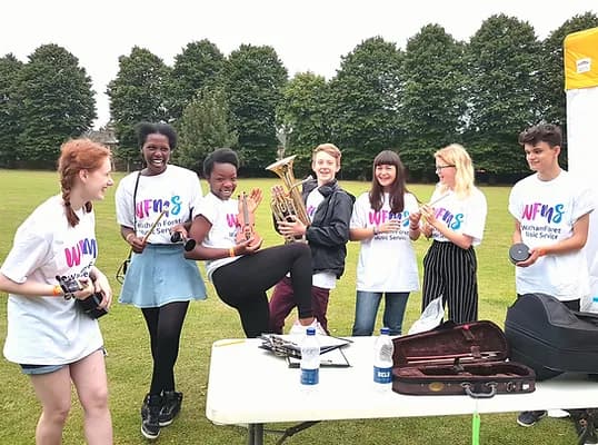 Students from Waltham Forest Student Voice in a park